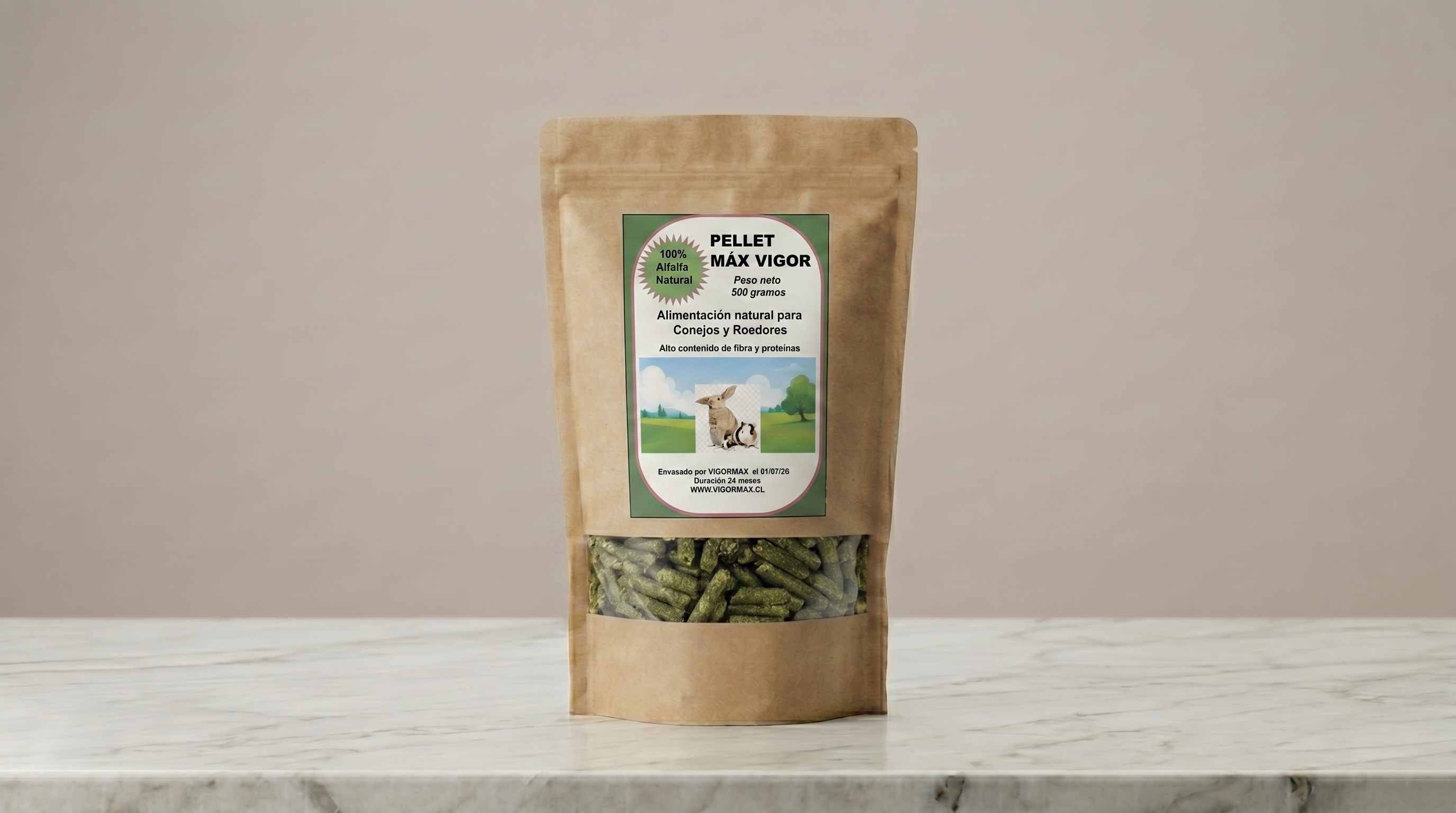 Pellet de Alfalfa 100% formato medio kilo